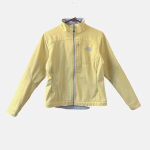 THE NORTH FACE Softshell Jacket RN 61661 30516 Womens Small Yellow Full Zip READ